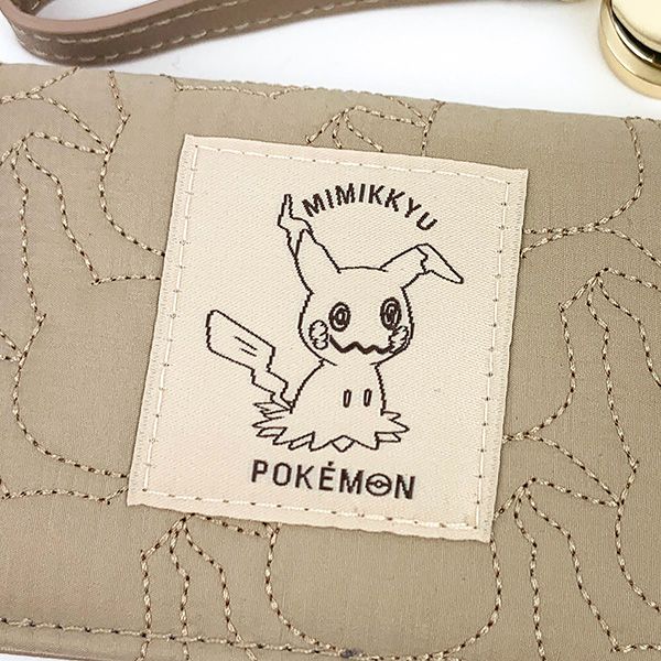 ポケットモンスター オープンパスケース ミミッキュ 定期入れ ベージュ ポケモン キルティング　ポケモン