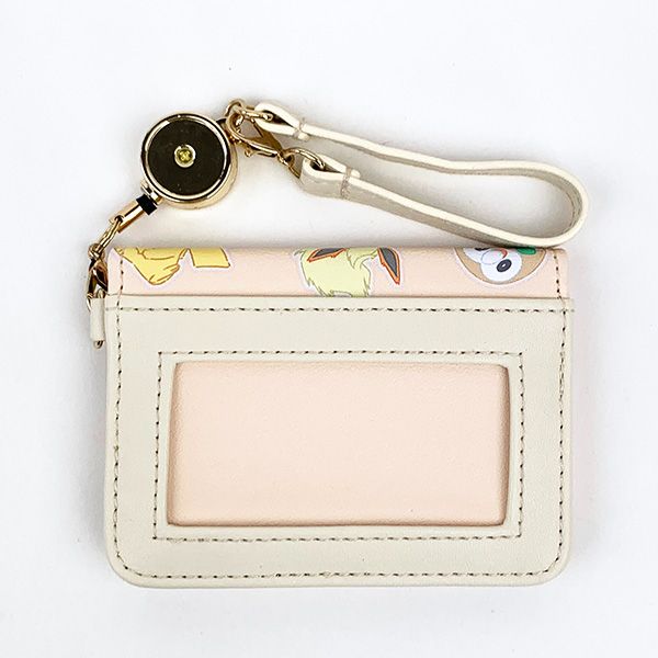 ポケットモンスター オープンパスケース ベージュ ポケモン 定期入れ ICカードケース リール付き