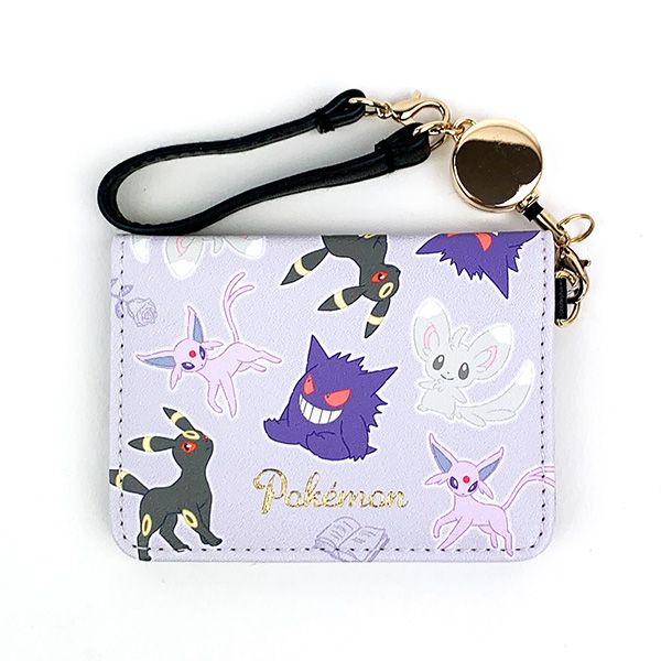 ポケットモンスター オープンパスケース ブラック ポケモン 定期入れ ICカードケース リール付き