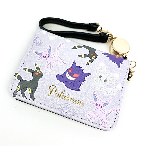 ポケットモンスター オープンパスケース ブラック ポケモン 定期入れ ICカードケース リール付き