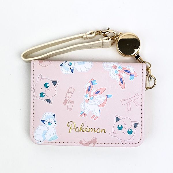 ポケットモンスター オープンパスケース ピンク ポケモン 定期入れ ICカードケース リール付き
