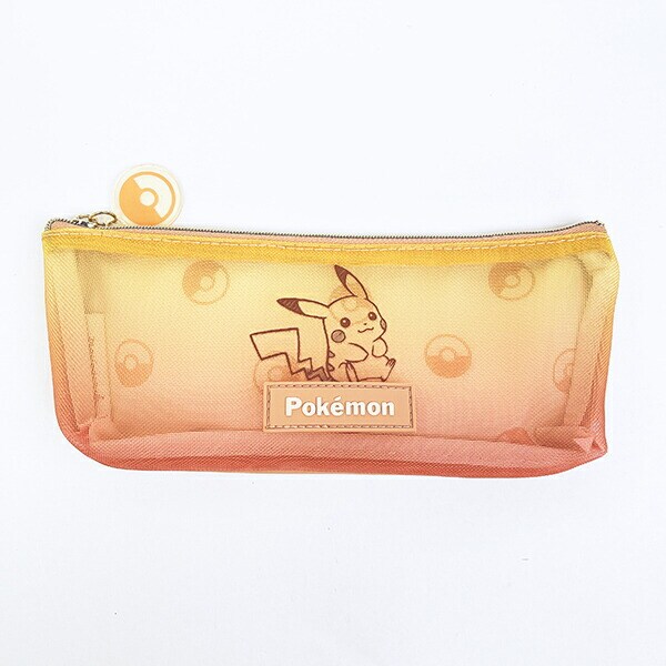 ポケットモンスター ピカチュウ メッシュスリムポーチ グラデーション ペンケース オレンジ ポケモン