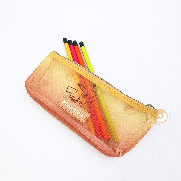 ポケットモンスター ピカチュウ メッシュスリムポーチ グラデーション ペンケース オレンジ ポケモン