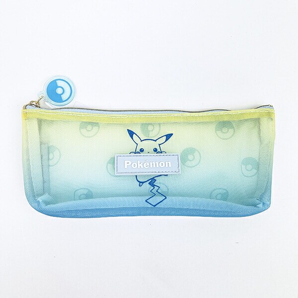 ポケットモンスター ピカチュウ メッシュスリムポーチ グラデーション ペンケース ブルー ポケモン
