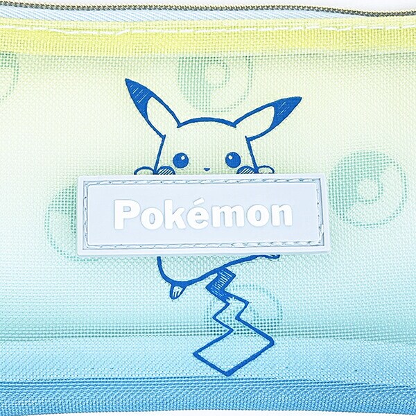ポケットモンスター ピカチュウ メッシュスリムポーチ グラデーション ペンケース ブルー ポケモン