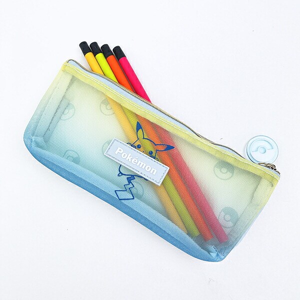 ポケットモンスター ピカチュウ メッシュスリムポーチ グラデーション ペンケース ブルー ポケモン