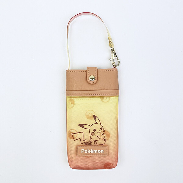 ポケットモンスター ピカチュウ グラデーション ストラップ付きメガネケース (オレンジ) ポケモン