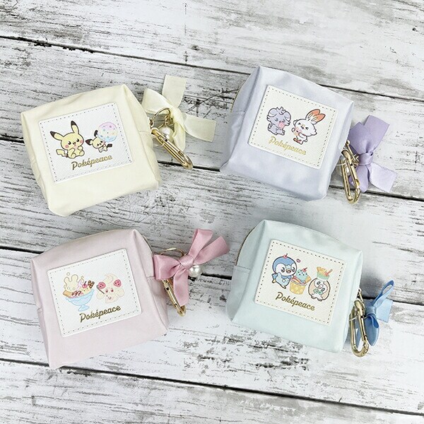 ポケットモンスター ヒバニー＆ニャスパー カラビナ付ミニポーチ パープル 小物入れ ポケピース ポケモン