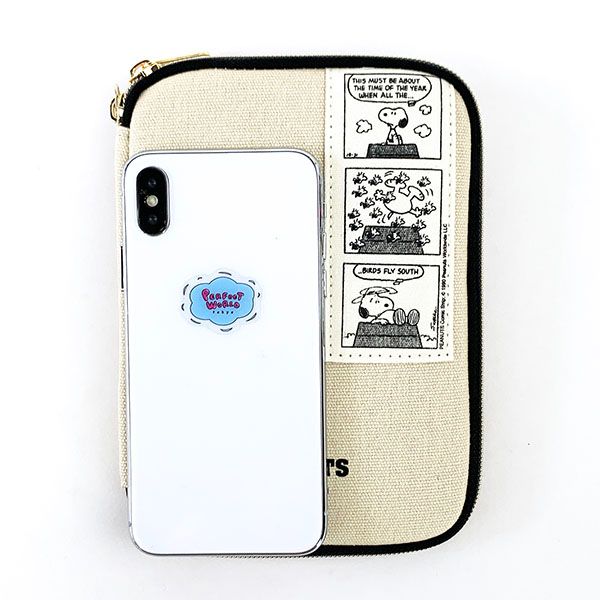 スヌーピー PEANUTS ミニマルチケース/IV コミック スヌーピー マルチケース アイボリー