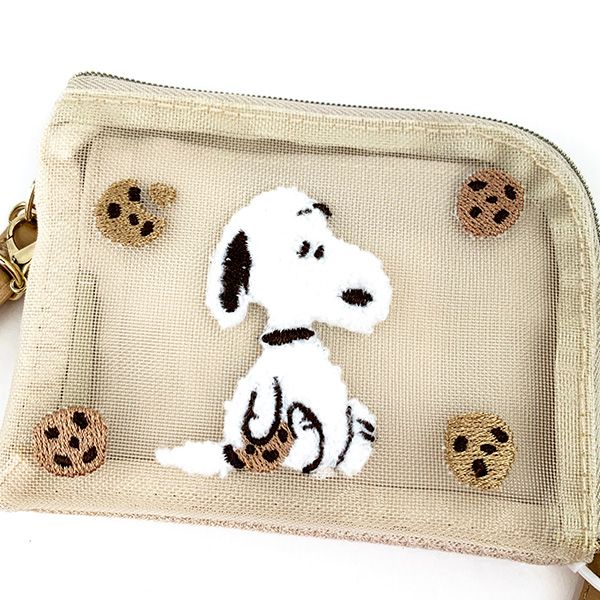 スヌーピー メッシュデイリーパスケースクッキー ワッフルメッシュサガラシリーズ 定期入れ