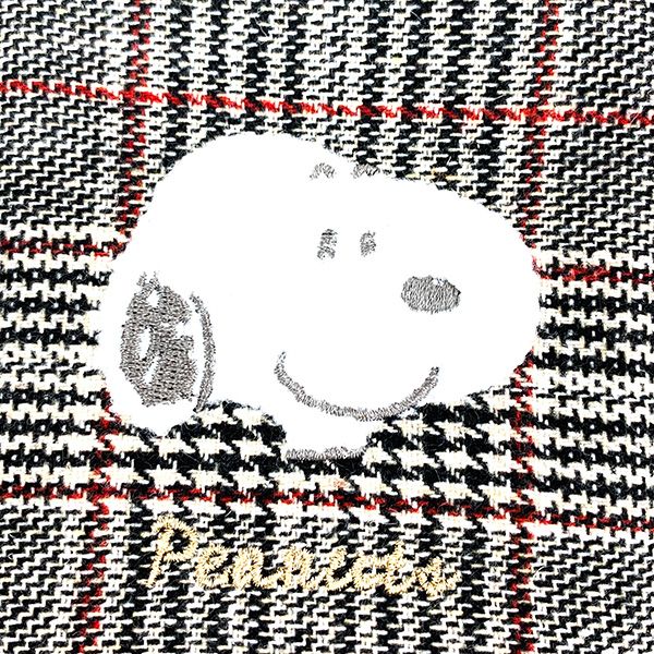 スヌーピー ラウンドジップショルダーチェック スマホポーチ スマホショルダー バッグ