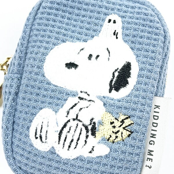 SNOOPY スヌーピー カラビナ付ミニポーチブルー おばけシリーズ 小物入れ 化粧品入れ(PWD)