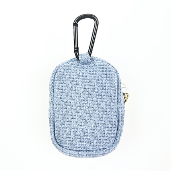 SNOOPY スヌーピー カラビナ付ミニポーチブルー おばけシリーズ 小物入れ 化粧品入れ(PWD)