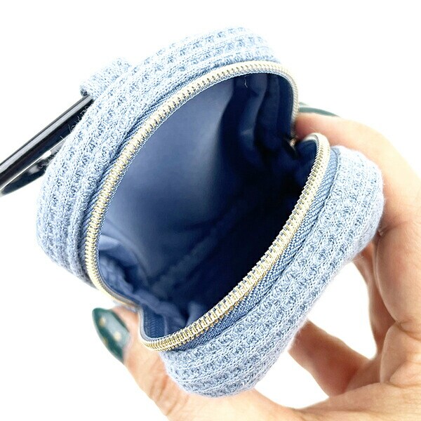 SNOOPY スヌーピー カラビナ付ミニポーチブルー おばけシリーズ 小物入れ 化粧品入れ(PWD)