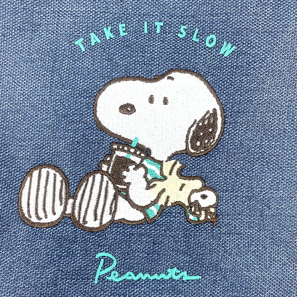 スヌーピー ブレイクタイム フラットポーチ (ネイビー） SNOOPY