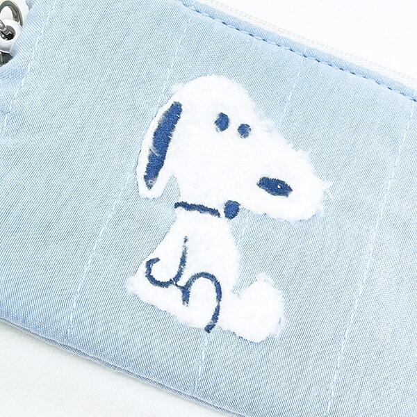 スヌーピー デイリーパスケース ぬいぐるみ ブルー 定期入れ SNOOPY