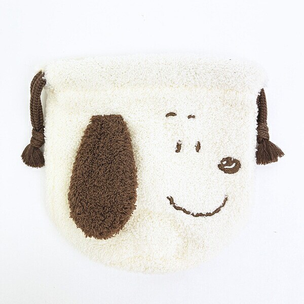 スヌーピー ふわふわフェイス巾着 にこにこ SNOOPY