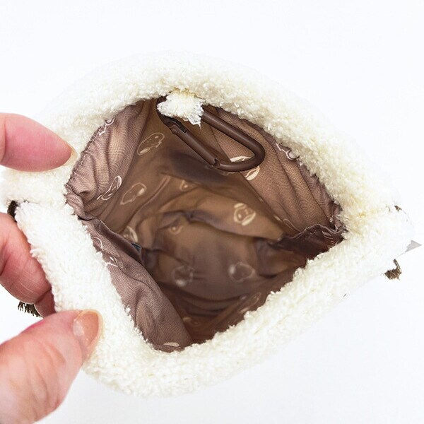 スヌーピー ふわふわフェイス巾着 にこにこ SNOOPY