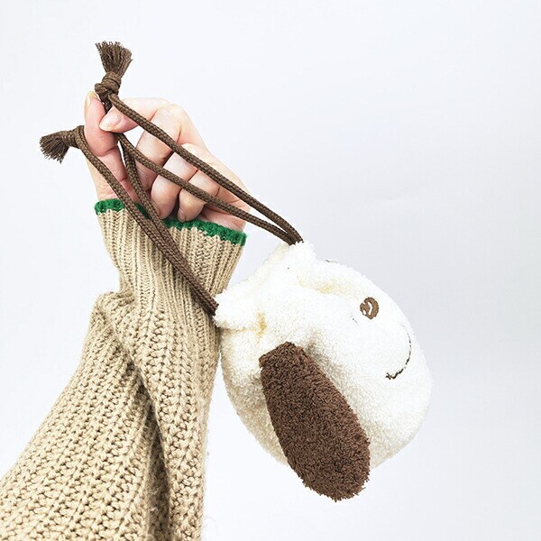 スヌーピー ふわふわフェイス巾着 にこにこ SNOOPY