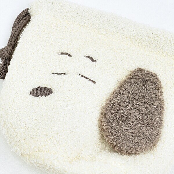 スヌーピー ふわふわフェイス巾着 すやすや SNOOPY