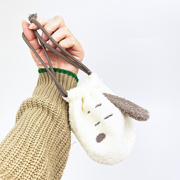 スヌーピー ふわふわフェイス巾着 すやすや SNOOPY