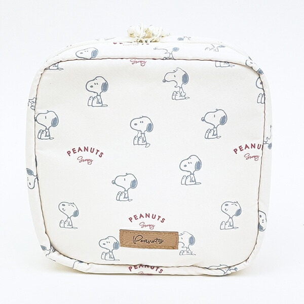 スヌーピー たっぷりメイクポーチ アイボリー Dusky paletteシリーズ SNOOPY