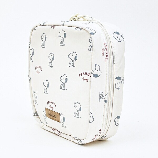 スヌーピー たっぷりメイクポーチ アイボリー Dusky paletteシリーズ SNOOPY