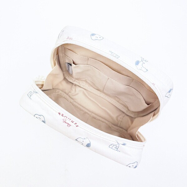 スヌーピー たっぷりメイクポーチ アイボリー Dusky paletteシリーズ SNOOPY