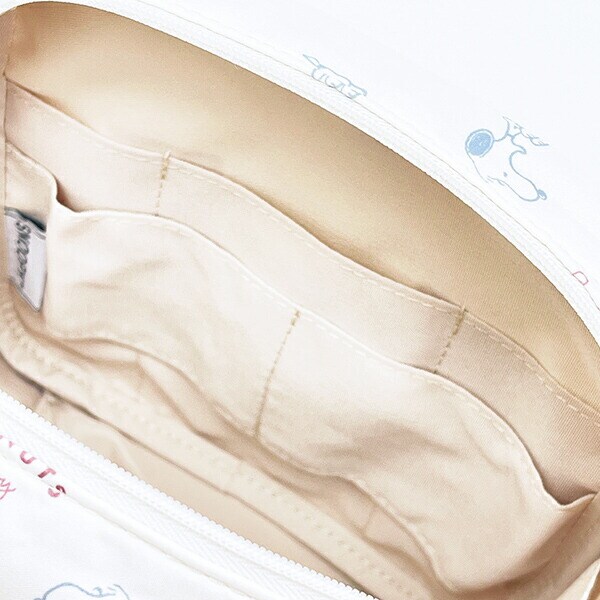 スヌーピー たっぷりメイクポーチ アイボリー Dusky paletteシリーズ SNOOPY