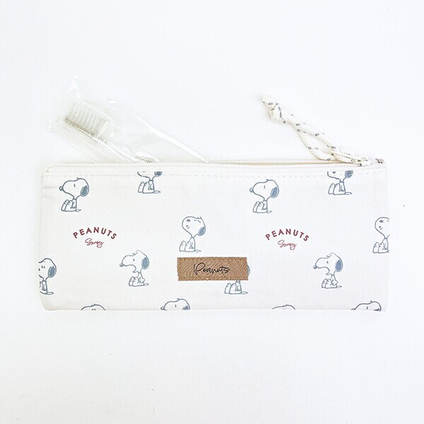 スヌーピー 歯ブラシポーチ アイボリー トラベル Dusky paletteシリーズ SNOOPY