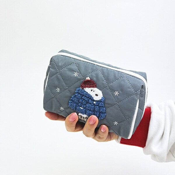 スヌーピー スクエアポーチ (ほっこり) ワンポイント SNOOPY