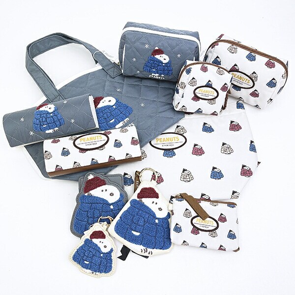 スヌーピー スクエアポーチ (ほっこり) ワンポイント SNOOPY