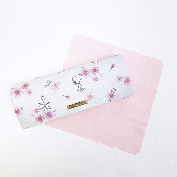 スヌーピー 眼鏡ケース ホワイト ふんわり桜 SNOOPY