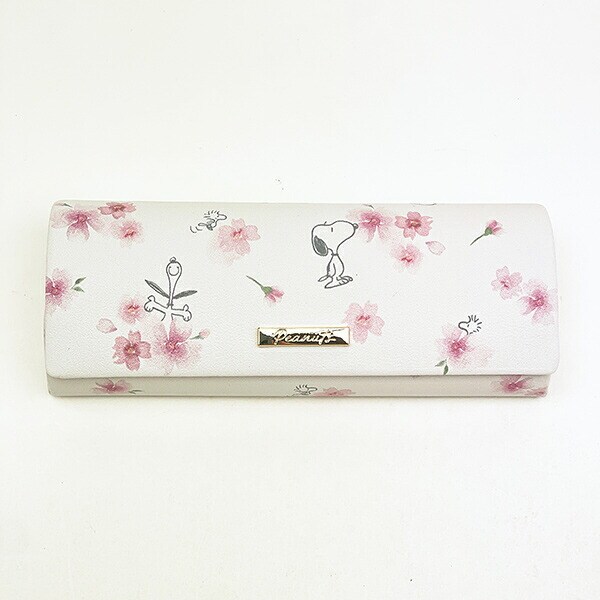 スヌーピー 眼鏡ケース ホワイト ふんわり桜 SNOOPY