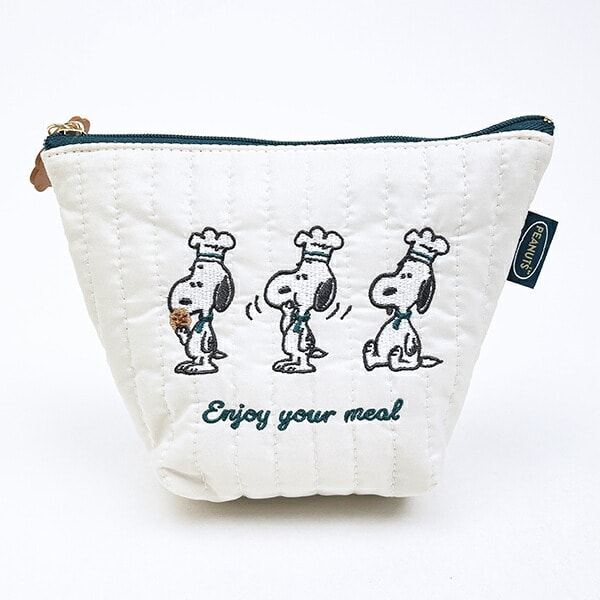 スヌーピー 舟形ポーチ グリーン シェフシリーズ SNOOPY