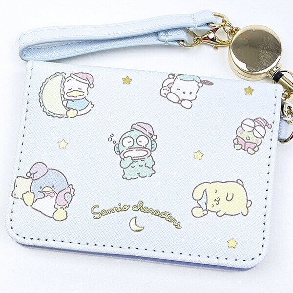 サンリオキャラクターズ オープンパスケース ブルー 定期入れ Sanrio