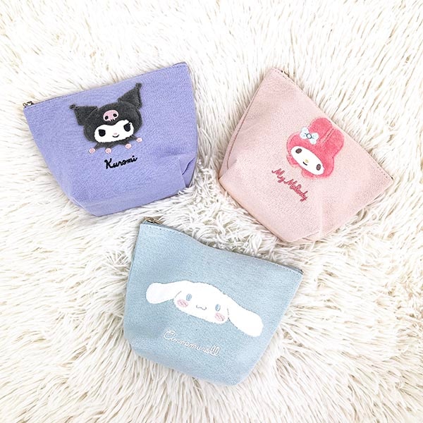 サンリオ クロミ 船形ポーチ ふわふわワッペン 小物入れ 化粧品入れ