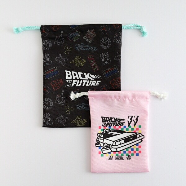 バックトゥザフューチャー BACK TO THE FUTURE 巾着2点セット (ピンク)