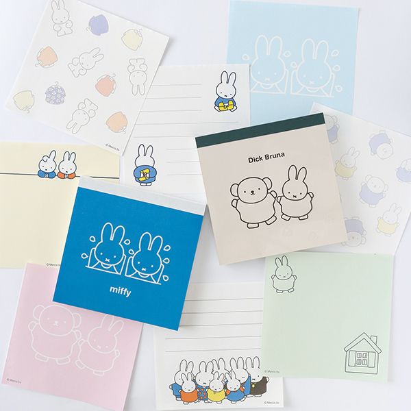 ミッフィー メモパッド・スクエア（pool） 100枚入（4柄×各25枚） メモ帳 文房具 ブルー