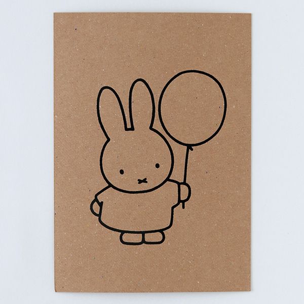 ミッフィー ポストカード（balloon） クラフト紙 メッセージカード 葉書 インテリア