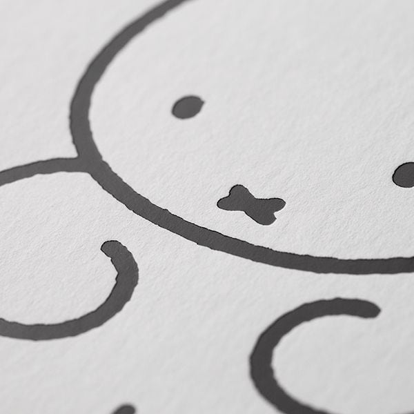 ミッフィー ポストカード（rabbit） 白厚紙 黒箔押し メッセージカード 葉書 インテリア