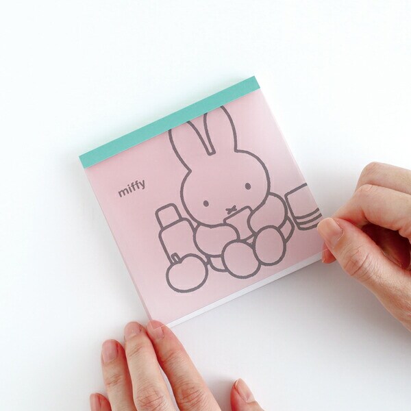 ミッフィー miffy メモパッド・スクエア ピンク メモ帳 文房具 日本製