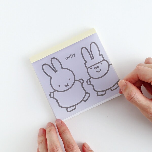 ミッフィー miffy メモパッド・スクエア パープル メモ帳 文房具 日本製