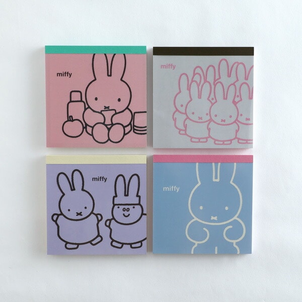 ミッフィー miffy メモパッド・スクエア ブルー メモ帳 文房具 日本製