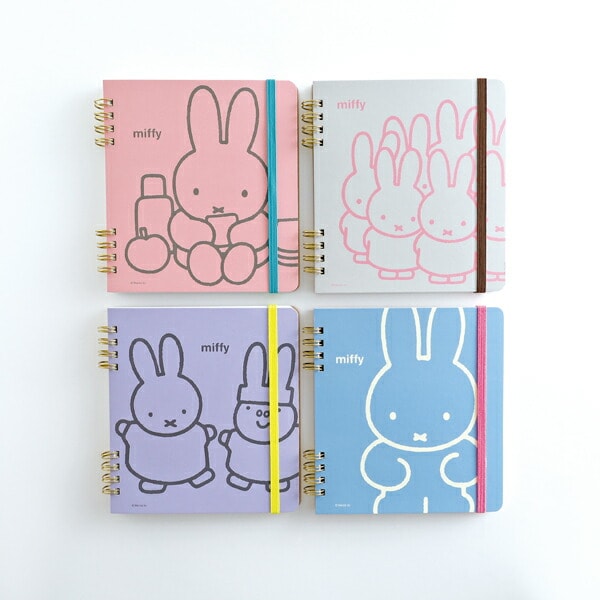 ミッフィー miffy リングノート・スクエア 文房具 メモ帳 パープル 日本製