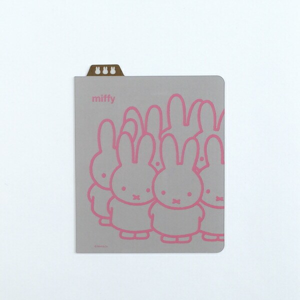 ミッフィー miffy リングノート用下敷き（スクエア) 文房具 グレー 日本製