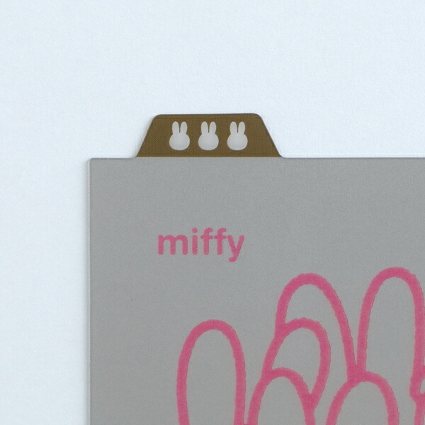 ミッフィー miffy リングノート用下敷き（スクエア) 文房具 グレー 日本製