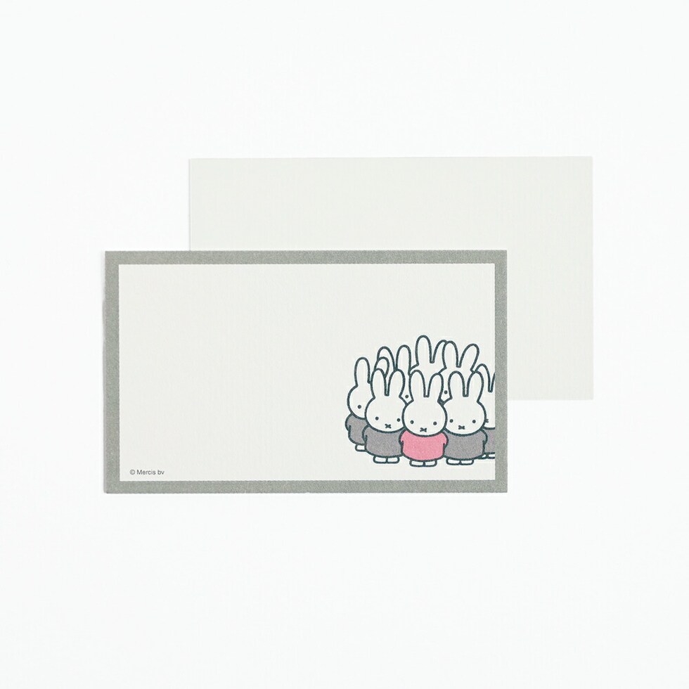 ミッフィー miffy ミニカードセット（グレー） レターセット 文具 日本製