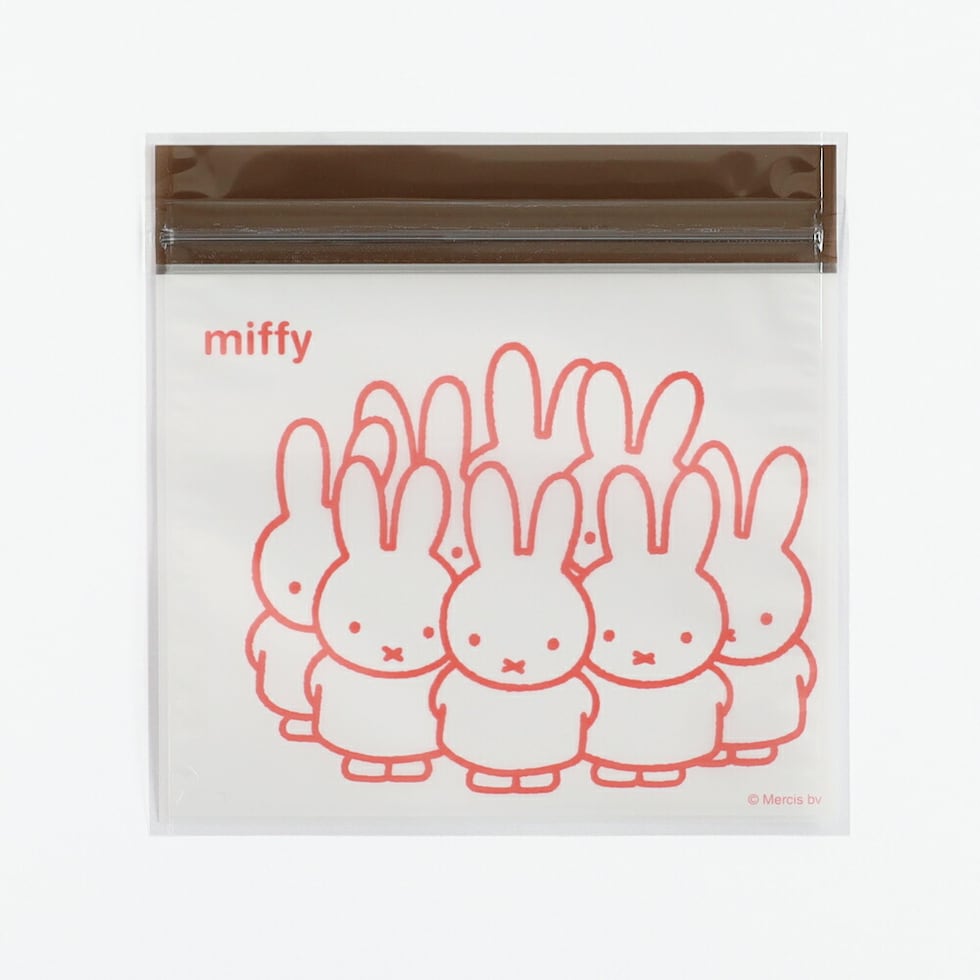 ミッフィー miffy ジッパーバッグ（グレー） 小物入れ ラッピング 日本製