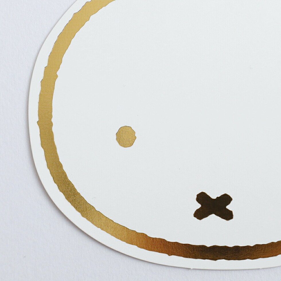 ミッフィー miffy ダイカットポストカード （face/gold） ハガキ 文具 日本製